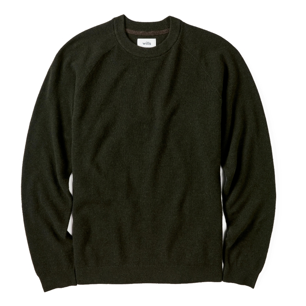 Huckberry - Wills Merino Wool Crewneck Sweater - Dark Olive - Medium